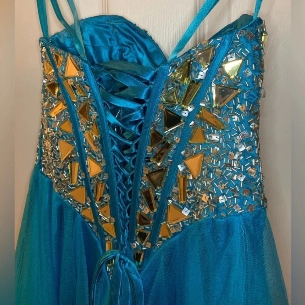 Mirrored Rhinestone Formal Dress - Picture 9 of 14